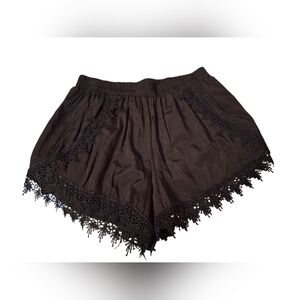 Girl Revolution Black Lacy High Rise Hot Pants Ladies Medium Celeb Style Gothic